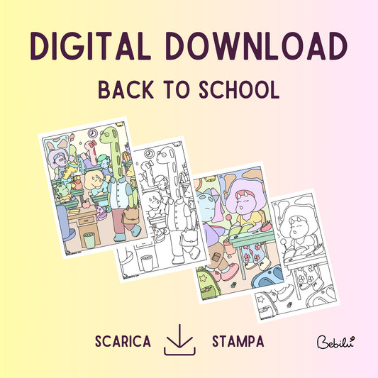 DIGITAL DOWNLOAD: Back to School - 2 immagini b&n e a colori